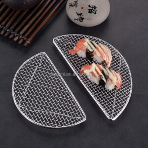 304/316 Stainless Steel Tempura Sushi Fried Pork Cutlet Mesh Semi-circular Japanese Barbecue Mesh