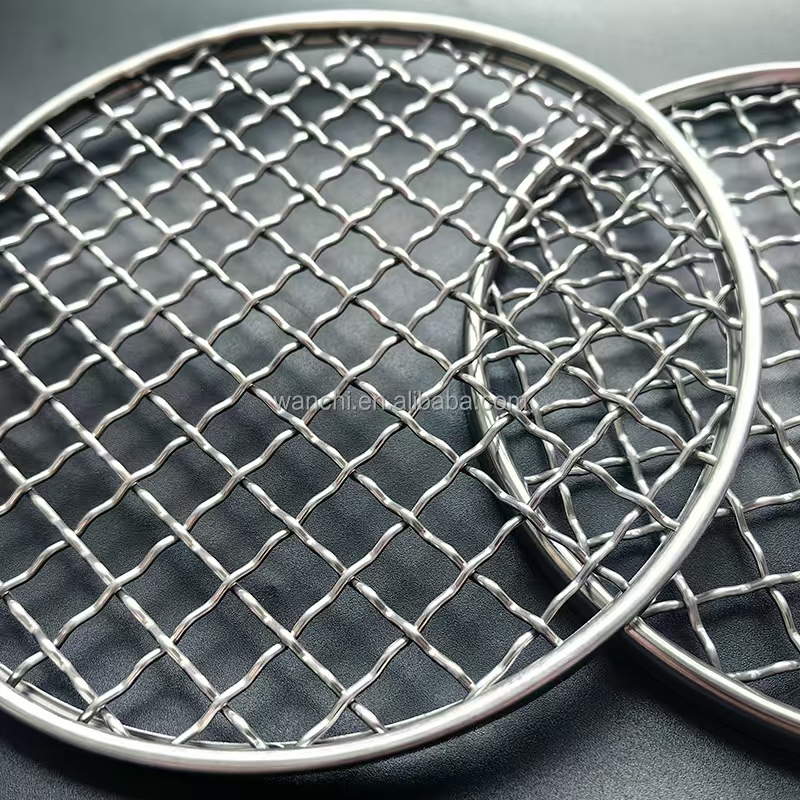 Stainless Steel Round Rimmed BBQ Mesh, Custom Wire Diameter & Mesh Size Available