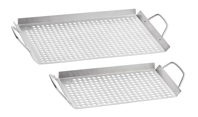 Stainless Steel BBQ Grill Tray | Round & Rectangle Grill Grates for Outdoor Barbecue/Stainless Steel Slotted Bbq Grill